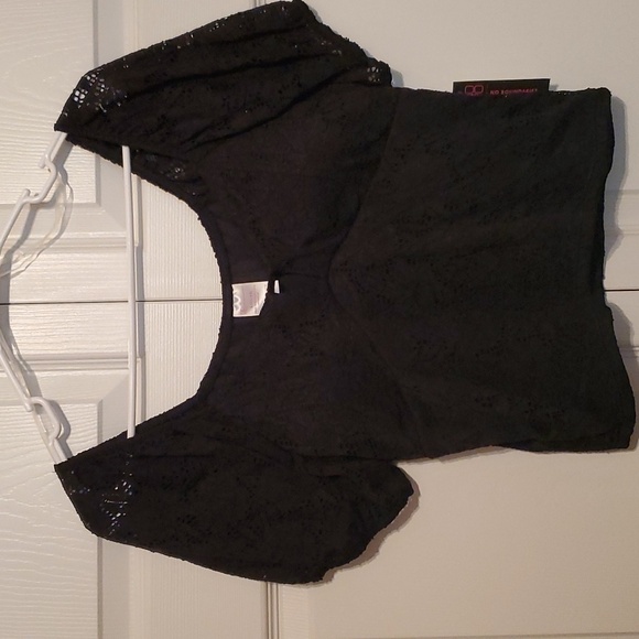NWT No Boundaries Black Floral Lace Bra Cup Top Size Large (11-13) - Picture 1 of 10